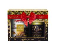 Подарочный Набор Кофе Kimbo Gold 250гр (ж/б) + Чай Riche Nature Ceylon 100гр (ж/б)