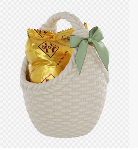 Чай черный Hilltop Подарок Цейлона - Корзинка Зеленый Бант, 30гр в магазине ТеаКофее, фото