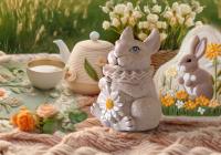 Чай Hilltop керамическая чайница "Подарок Цейлона" 50г. Зайчик с ромашкой