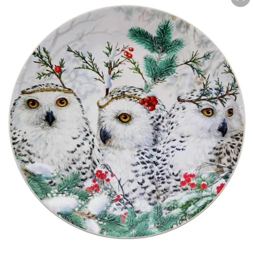 Чай Hilltop Коллекционные шедевры Зимние совы + тарелка (набор) в магазине ТеаКофее, фото
