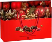 Набор шоколадных конфет НГ "Красная" (Крем-шоколад, Помадно-вишневая, Трюфель с дробленым фундуком) 320г