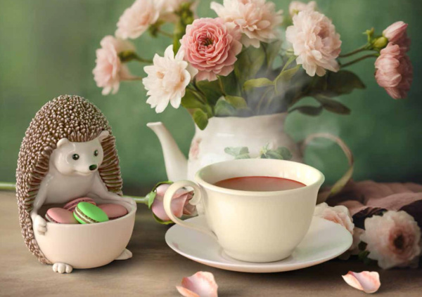 Чай Hilltop керамическая конфетница "Подарок Цейлона" 30г. Ежик в магазине ТеаКофее, фото