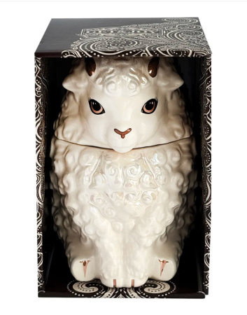 Кофе "GET&JOY" Кофейница керамическая - Символ года, Овечка, бежевая, 100 гр. 