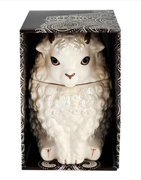 Кофе "GET&JOY" Кофейница керамическая - Символ года, Овечка, бежевая, 100 гр. в магазине ТеаКофее, фото
