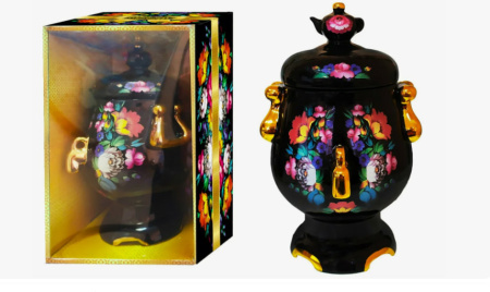 Чай GET&JOY Самовар, керамическая чайница, черный, 50 гр