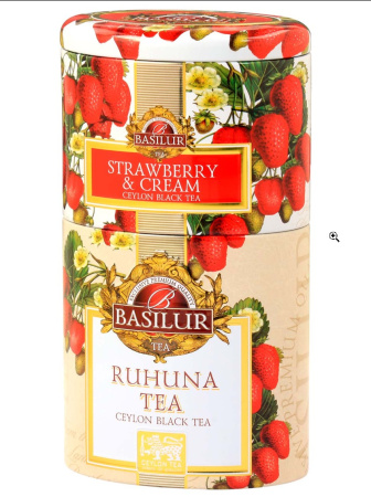 Чай Basilur Клубника со сливками / Рухуну 100 гр. (жесть) 