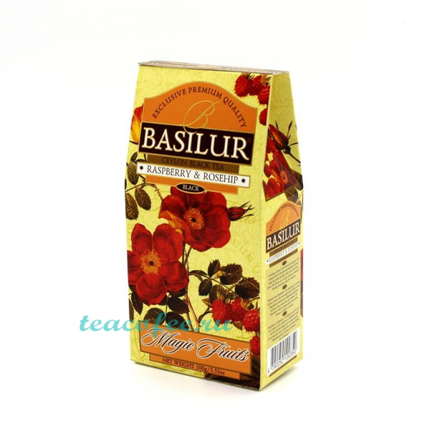 Чай Basilur Raspberry & Rosehip (Малина и Шиповник) черный 100 гр. в магазине ТеаКофее Чай Basilur Raspberry & Rosehip (Малина и Шиповник) черный 100 гр. в магазине ТеаКофее, фото