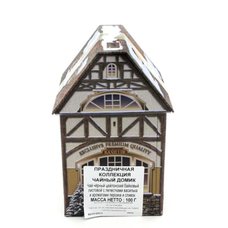Чай Basilur Чайный домик, черный, персик-сливки 100гр. (жесть) 