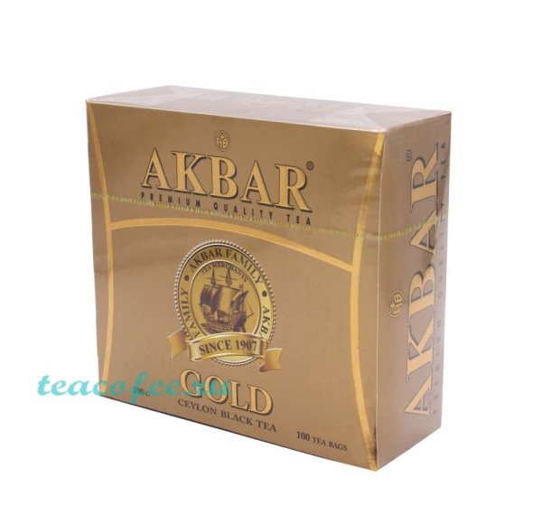 Чай Akbar Gold 100 пакетиков в магазине ТеаКофее Чай Akbar Gold 100 пакетиков в магазине ТеаКофее, фото