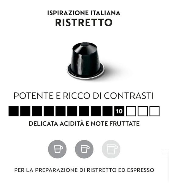 Комплект Кофе в капсулах Nespresso Ristretto 10/13 25-40 ml - 5 упаковок - 50 капсул в магазине ТеаКофее, фото