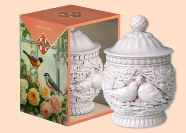 Чай Hilltop керамическая чайница "Подарок Цейлона" 50г Поющий дуэт в магазине ТеаКофее, фото