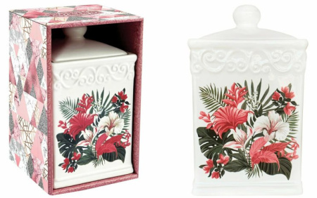 Чай "GET&JOY" Чайница керамическая - Тропические цветы, 50 гр. 