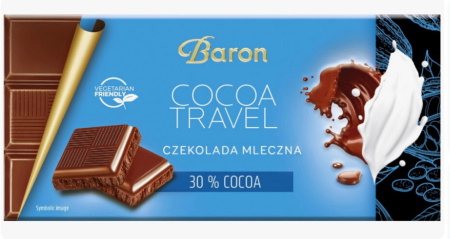 Шоколад BARON молочный шоколад Cocoa Travel 90 гр