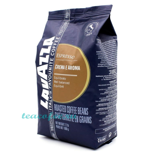 Кофе в зернах Lavazza Espresso Crema e Aroma 1000 гр. в магазине ТеаКофее, фото