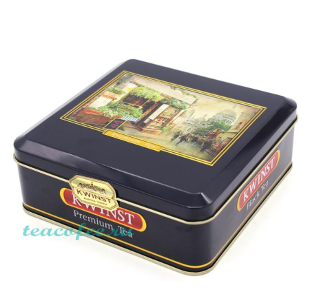 Чай Kwinst Шкатулка квадратная черный 160 гр. (ж/б) 
