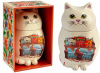 Чай GET&JOY Кот - Цветной город, черный, керамическая чайница, 50 гр
