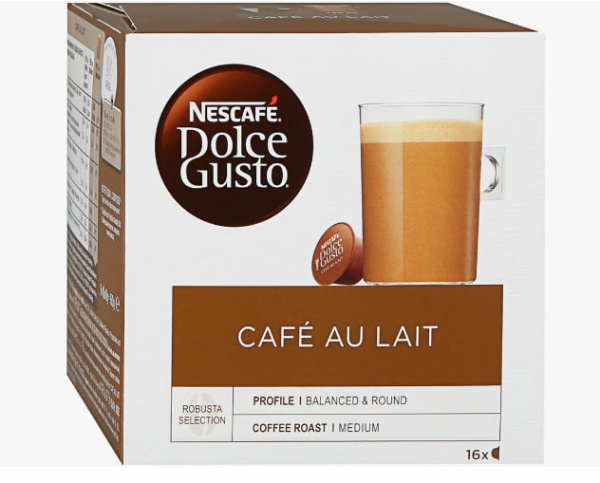 Кофе в капсулах Nescafe Dolce Gusto Cafe Au Lait 16 капсул в магазине ТеаКофее Кофе в капсулах Nescafe Dolce Gusto Cafe Au Lait 16 капсул в магазине ТеаКофее, фото