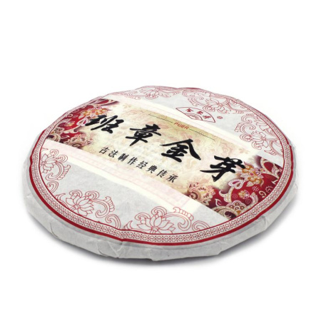 Пуэр Шу бин ча Золотые почки из Лао Бань Чжан  2015 г. 357 гр. 