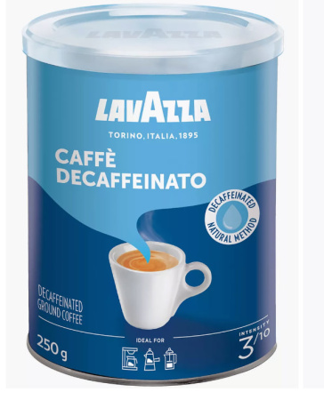 Кофе молотый Lavazza Caffe Decaffeinato, 250 гр. (ж/б) 