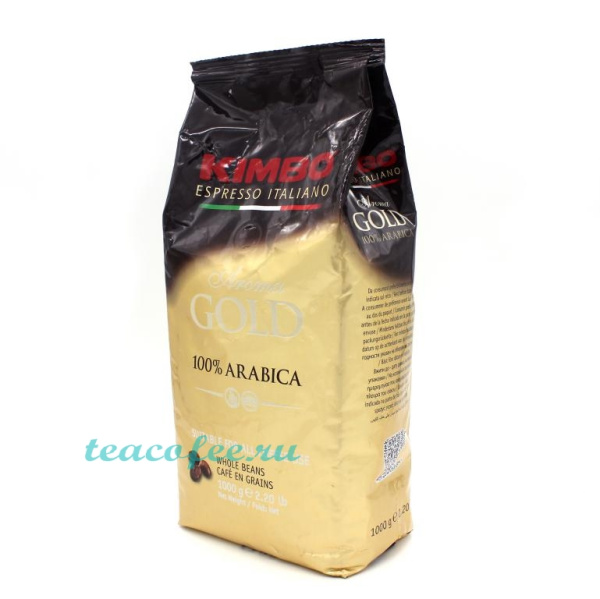 Кофе в зернах Kimbo Aroma Gold 1000 гр. в магазине ТеаКофее, фото