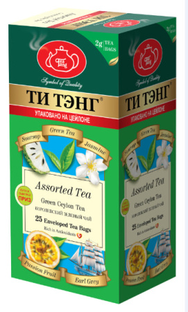 Чай Ти Тэнг Assorted зеленый фруктовый 25 пакетиков