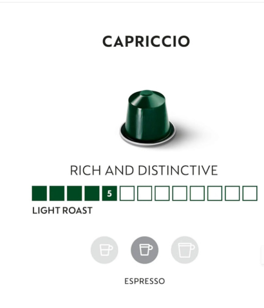Комплект Кофе в капсулах Nespresso Capriccio, 5 туб/ 50 капсул в магазине ТеаКофее, фото