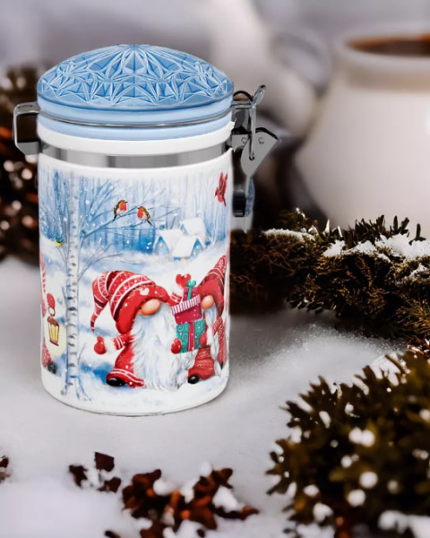 Чай черный Hilltop чайница с клипсой "Стильная коллекция" Смешные гномы, 80гр в магазине ТеаКофее, фото