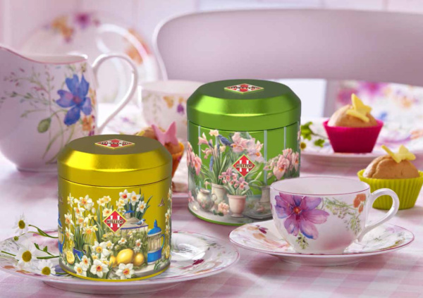 Чай Hilltop Подарок Цейлона Круглая банка Ботанический сад Ирисы и Птицы, 50 гр в магазине ТеаКофее, фото