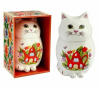 Чай GET&JOY Кот - Веселый чайник, черный, керамическая чайница, 50 гр