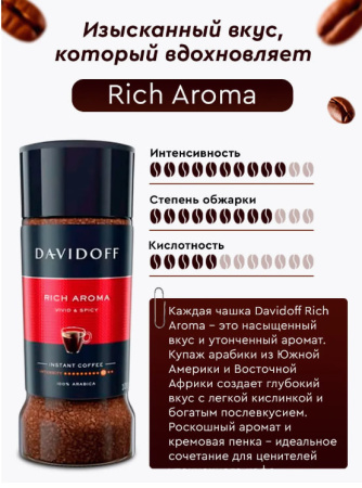 Кофе растворимый  Davidoff Rich Aroma 100 гр. (стекло) 