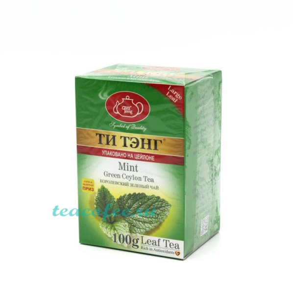 Чай Ти Тэнг Mint (Мята) зеленый 100 гр. в магазине ТеаКофее Чай Ти Тэнг Mint (Мята) зеленый 100 гр. в магазине ТеаКофее, фото