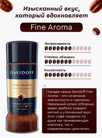 Кофе растворимый Davidoff Fine Aroma 100 гр. (стекло) 