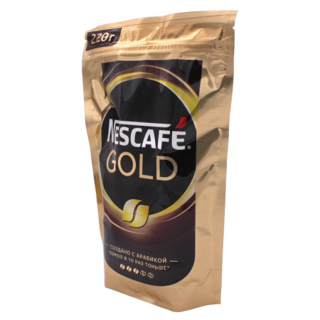 Кофе растворимый Nescafe Gold 220 гр. (пакет) 