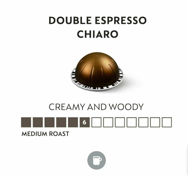 Кофе в капсулах Nespresso Vertuo Double Espresso Chiaro, 6x10 шт в магазине ТеаКофее, фото