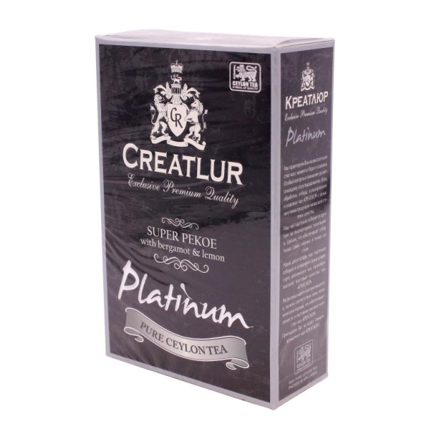 Чай Creatlur Platinum Super Pekoe with bergamot & lemon 200 гр.(картон) в магазине ТеаКофее Чай Creatlur Platinum Super Pekoe with bergamot & lemon 200 гр.(картон) в магазине ТеаКофее, фото