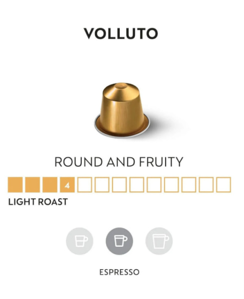 Комплект Кофе в капсулах Nespresso Volluto, 5 туб/ 50 капсул в магазине ТеаКофее, фото