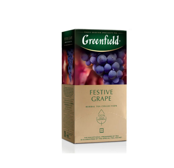 Чай Greenfield Festive Grape 25 пакетиков в магазине ТеаКофее Чай Greenfield Festive Grape 25 пакетиков в магазине ТеаКофее, фото