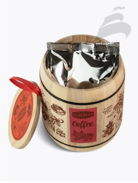 Кофе GET&JOY "Колумбия", молотый, 150гр бочонок, дерево в магазине ТеаКофее, фото