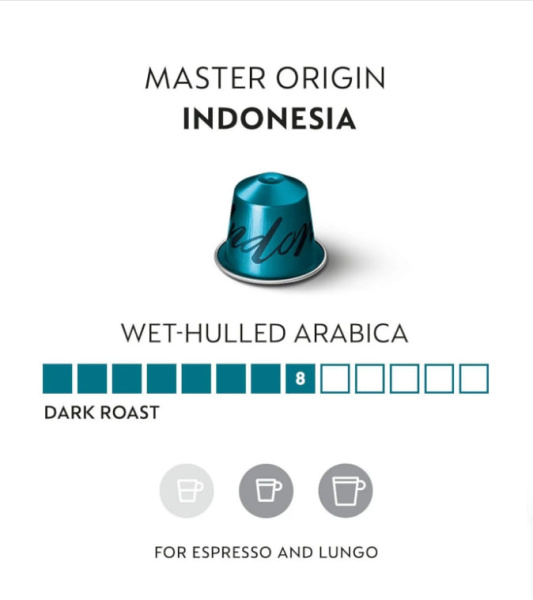 Комплект Кофе в капсулах Nespresso Indonesia, 5 туб/ 50 капсул в магазине ТеаКофее, фото