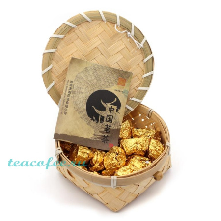 Чай Destination Шу Пуэр Слитки (Пуэр Юань Бао) (7012B) 150 гр. (корзина) 