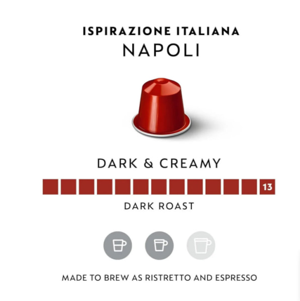 Комплект Кофе в капсулах Nespresso Ispirazione Napoli, 5 туб/ 50 капсул в магазине ТеаКофее, фото